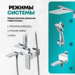 Душевая система Grocenberg GB7008 Белый хром