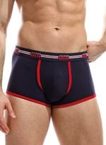 Мужские трусы-боксеры с логотипом Jolidon Men и контрастной тесьмой (Размер: L) (Цвет: красный)