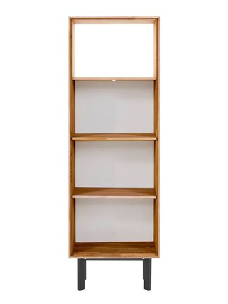 Дизайнерский стеллаж из массива дуба Виби 151х50х31 в стиле лофт, на металлических ножках