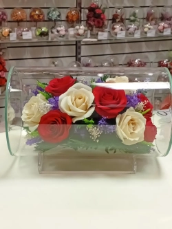 натуральные цветы в стекле, вакуум