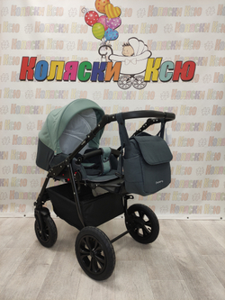 Коляска модульная Indigo Charlotte Sity cs 02 (т.серый+шалфей)