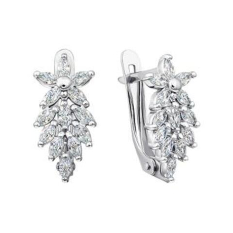 Серьги из серебра с фианитами