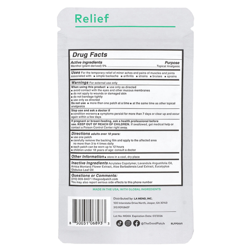 The Good Patch, Relief, 4 патча