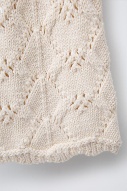 ZARA ТРИКОТАЖНЫЕ БРЮКИ-КЮЛОТЫ, ЭКРЮ