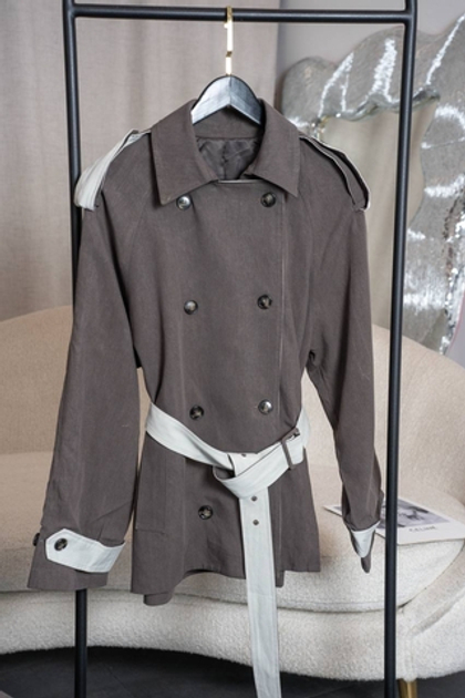 Тренч из хлопка с контрастными элементами