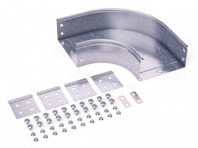 Угол CPO 90 горизонтальный 90° 400x80 в комплекте с крепежными элементами и соединительными пластинами, необходимыми для монтажа,горячеоцинкованный