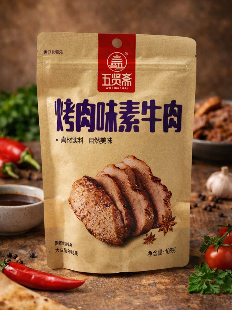 Мясо соевое Wuxianzhai со вкусом барбекю 108 г