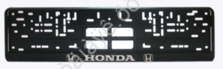 Рамка под номер пластик Черная защелка надпись Серебро - ХОНДА\HONDA шт 776036
