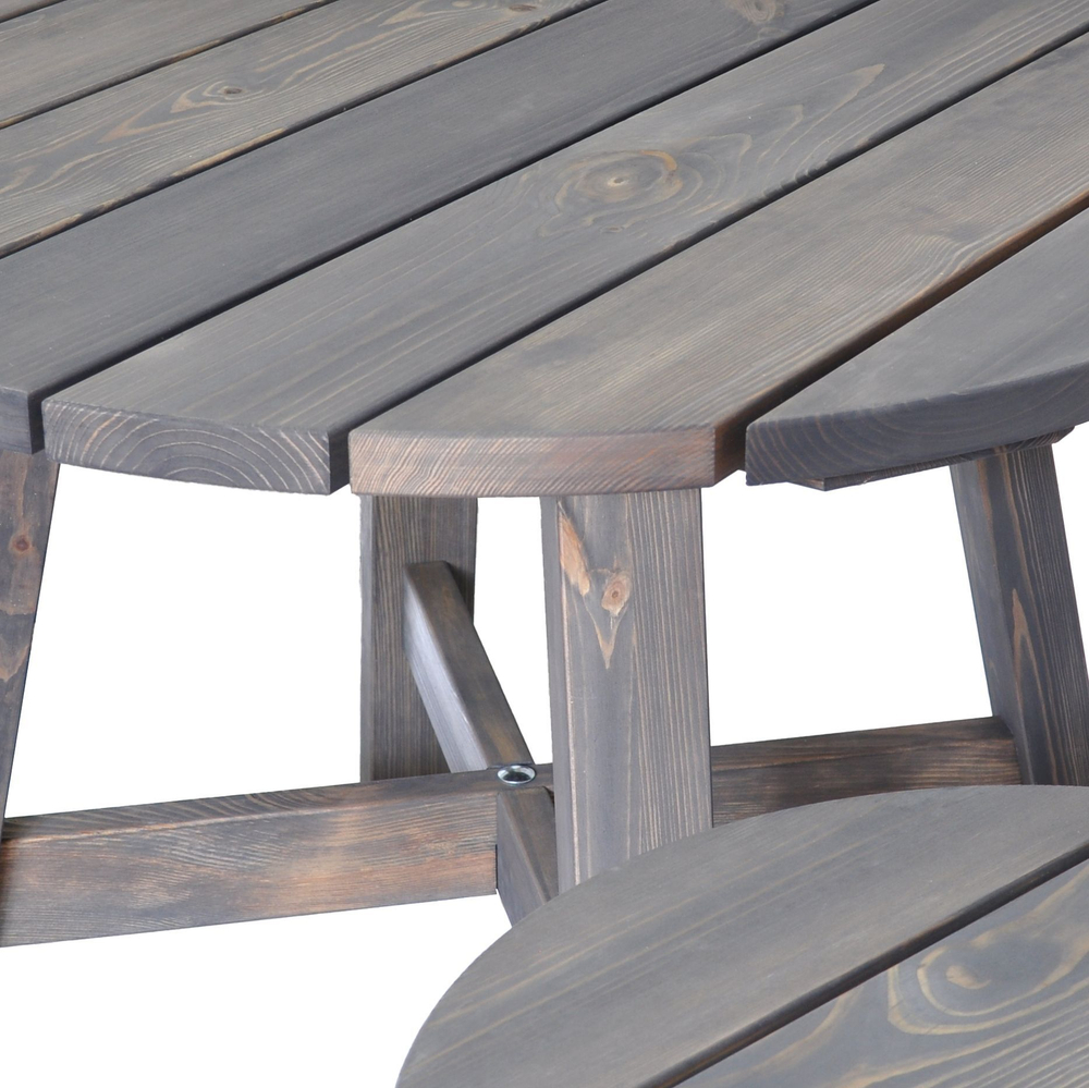 Стол круглый деревянный садовый Ойвинд, графит