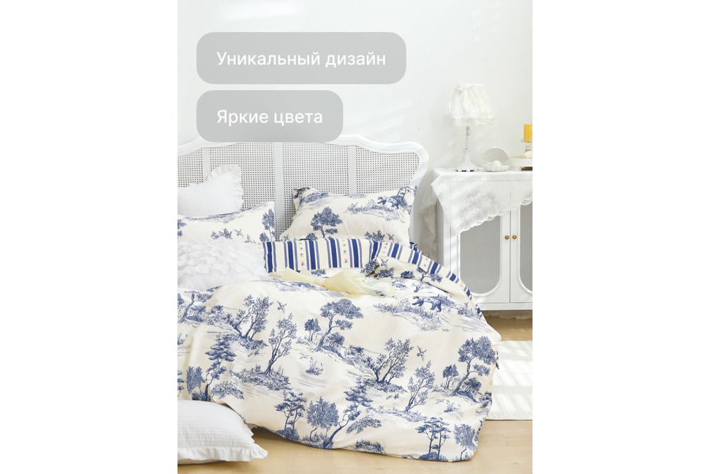 Постельное белье GoodNight Сатин Делюкс В113 с компаньоном дуэт (с нав. 50х70)