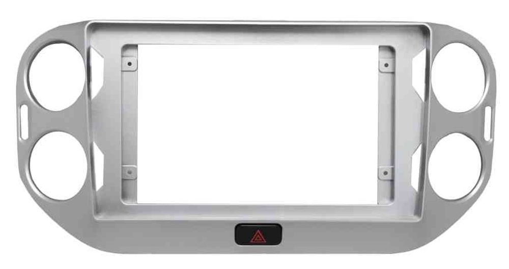 Магнитола для Volkswagen Tiguan 1 2007-2016, Golf Plus (рамка серебро) - Parafar PF488T3LUX2RN2K на Android 13, QLED+2K, ТОП процессор, 4Гб+32Гб, CarPlay, 4G SIM-слот