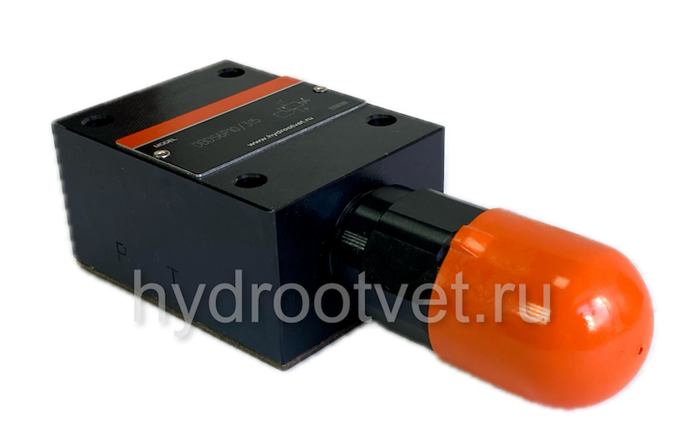 DBDH6P1X/400 - Предохранительный клапан прямого управления Ду6, давление регулировки до 400 бар, тип монтажа - на плиту, элемент регулировки H = рукоятка