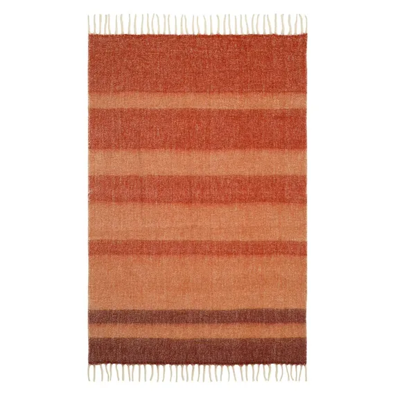 Плед мохеровый over horizon терракотового цвета из коллекции trendy ruffles, 130х180 см