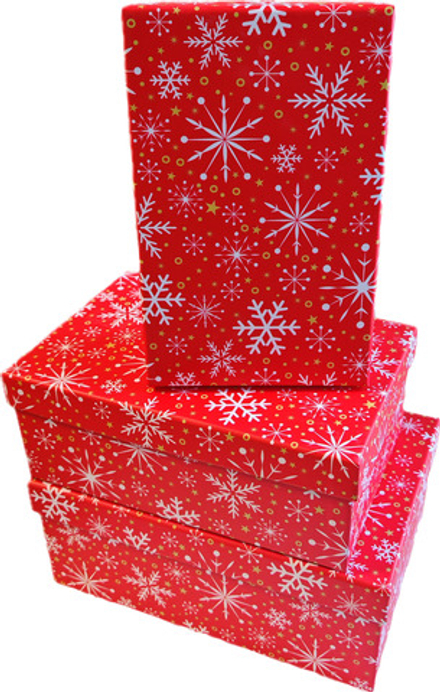 Набор подарочных коробок 3в1 "Снежинки" 19*12*6.5, 21*14*8, 23*16*9.5см