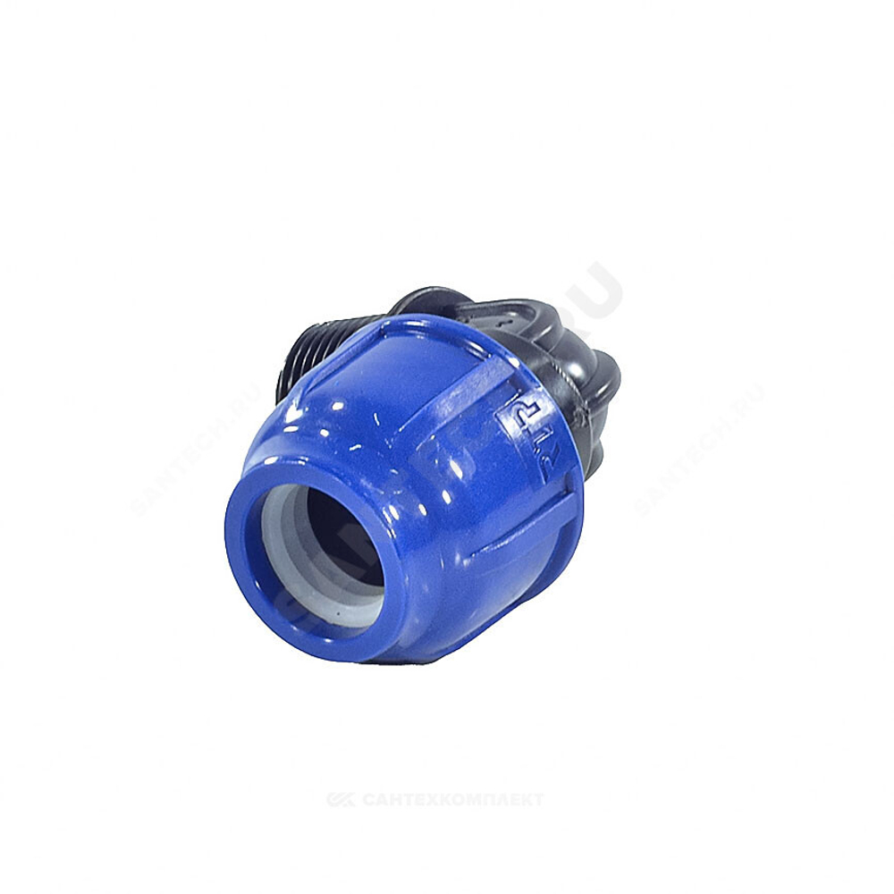 Отвод компрессионный ПЭ Дн 20х1/2"х90гр НР Ру16 RTP (РосТурПласт) 11548