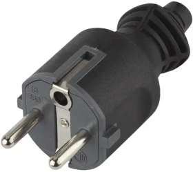 Вилка Эра V4(B) с заземлением  16А прямой ввод черная Б0019189