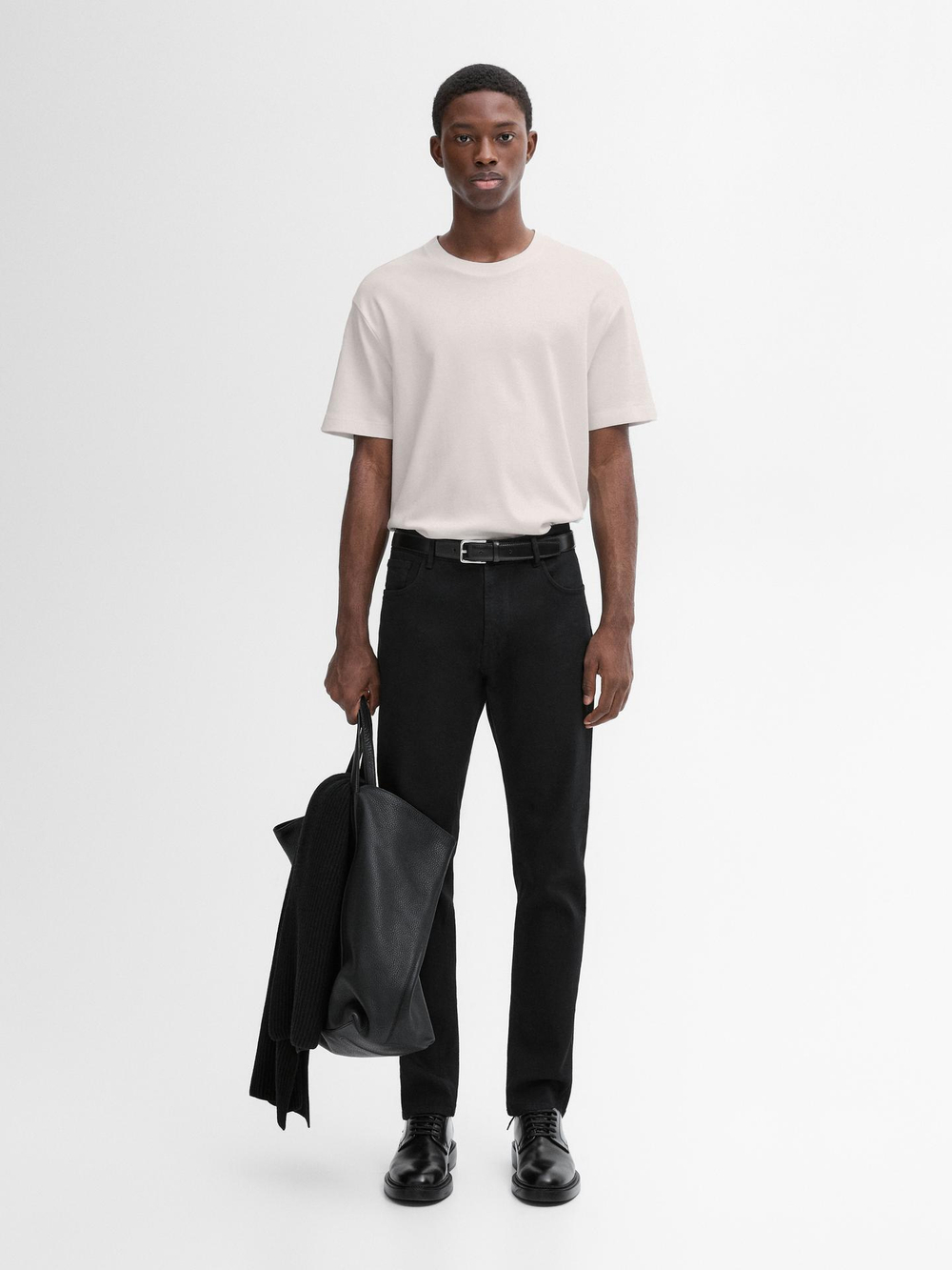 Massimo Dutti ФУТБОЛКА С КРУГЛЫМ ВЫРЕЗОМ, НАТУРАЛЬНЫЙ, КРЕМОВЫЙ