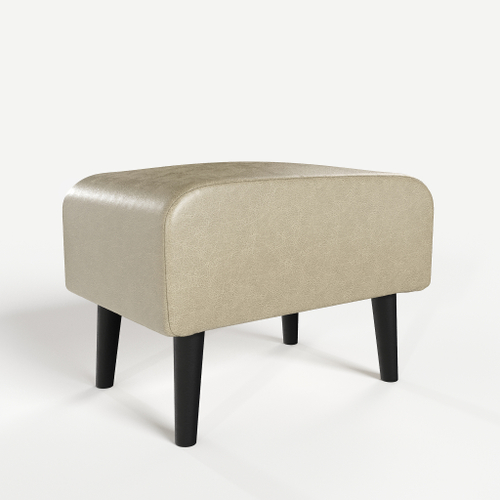 Пуф на высоких ножках Фантазёр из бежевой эко-кожи в офис, дом, салон красоты, прихожая, гостиная, на кухню, в кафе, в зону ожидания, в коридор, к туалетному столику. Банкетка, подставка.