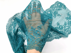 Эластичное кружево, 23см, малахит, (Арт: EK-2614), м