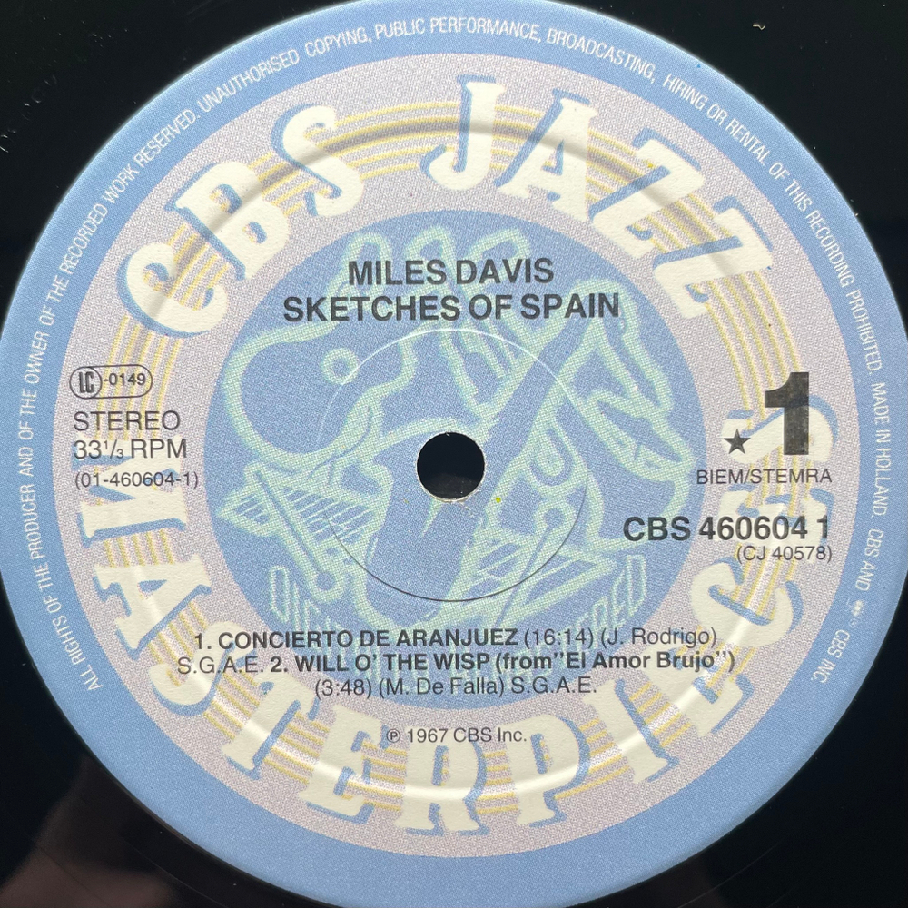 Miles Davis ‎– Sketches Of Spain (Голландия 1987г.)