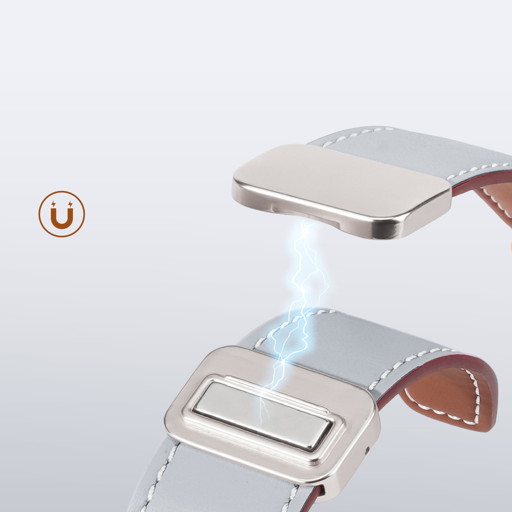 Ремешок из натуральной кожи серого цвета от Dux Ducis для смарт часов Samsung Galaxy Watch 3, 4, 5, 6 и 7 (размер крепления 20мм), серия YA Series