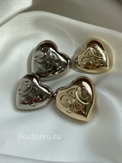 Пуговицы Сел. сердечки золотистые