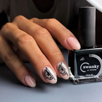 Swanky Stamping Лак для стемпинга 001 черный, 10мл