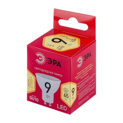 Лампа светодиодная ЭРА RED LINE LED MR16-9W-827-GU10 R 9Вт софит теплый белый свет GU10 | Лампы cветодиодные Точечные (Софиты) (MR, PAR)