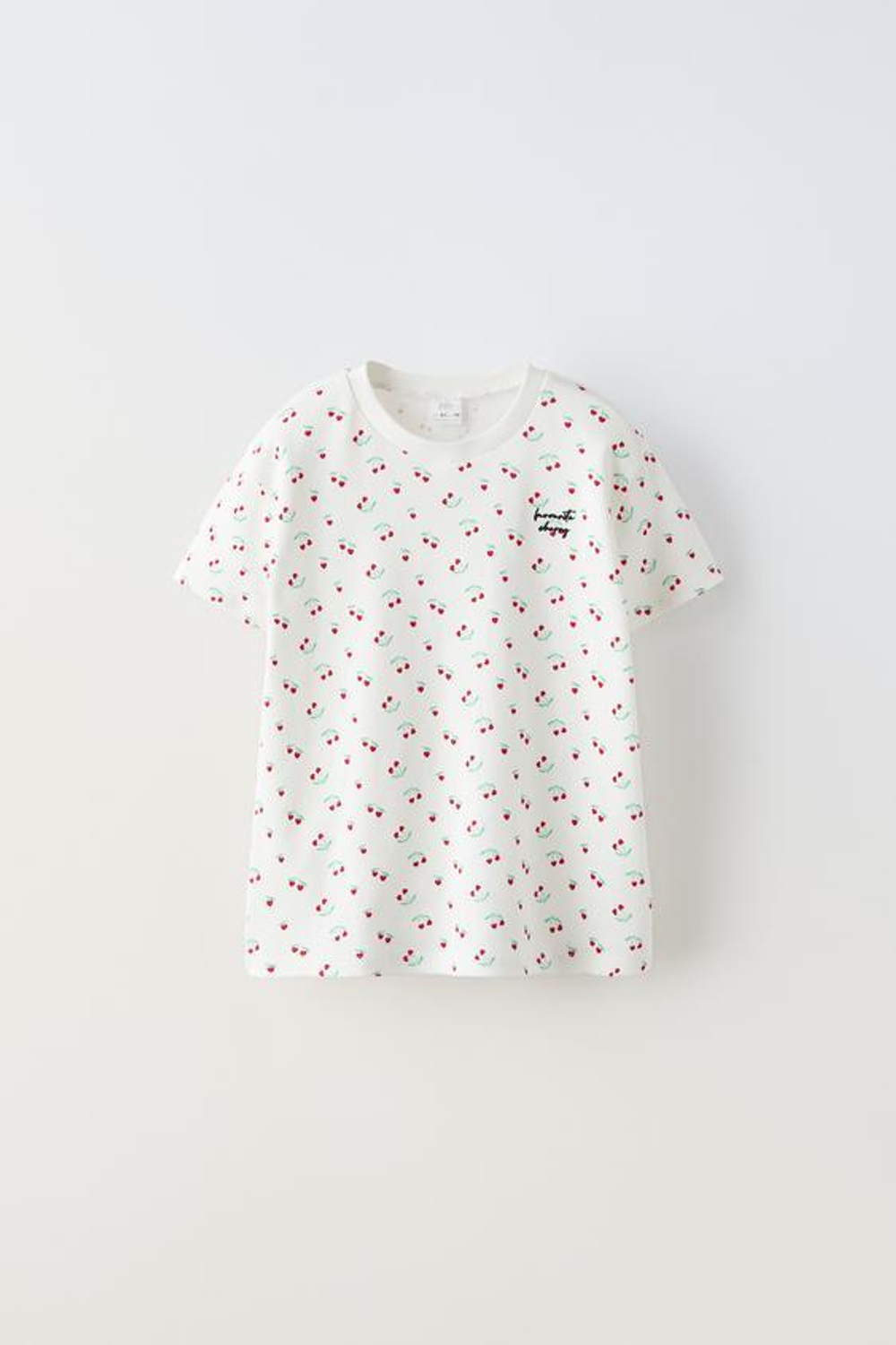 ZARA ПИЖАМА С ПРИНТОМ «ВИШНЯ», ЭКРЮ