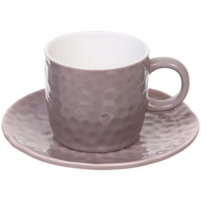 Чайная пара «Аврора» (кружка 200мл+блюдце) коричневый