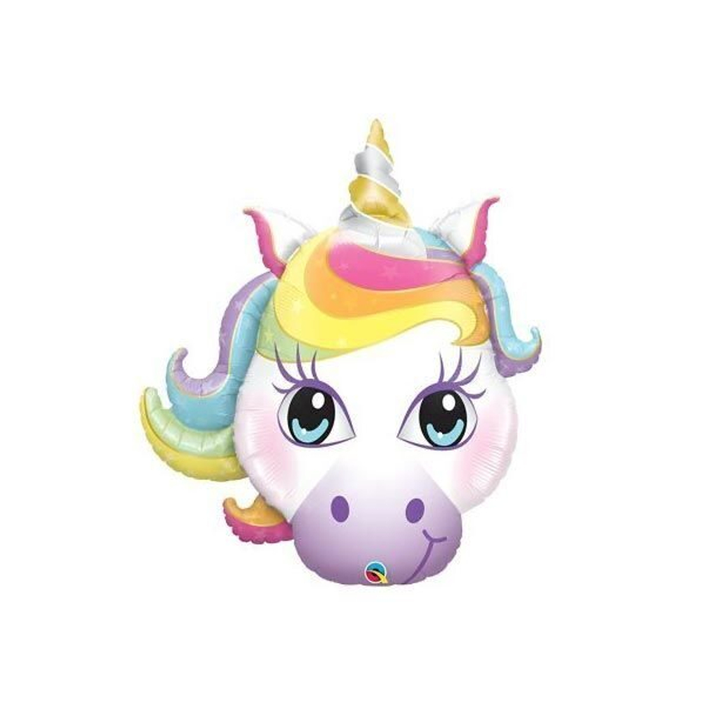 Шар фигура "Единорог волшебный голова" 97 см