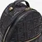 Мини-рюкзак Fendi из кожи с тисненым узором FF черный