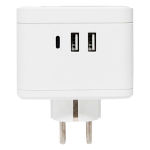 Тройник "Куб" 2 гнезда 2USB 2,4А+Type C + Ночник