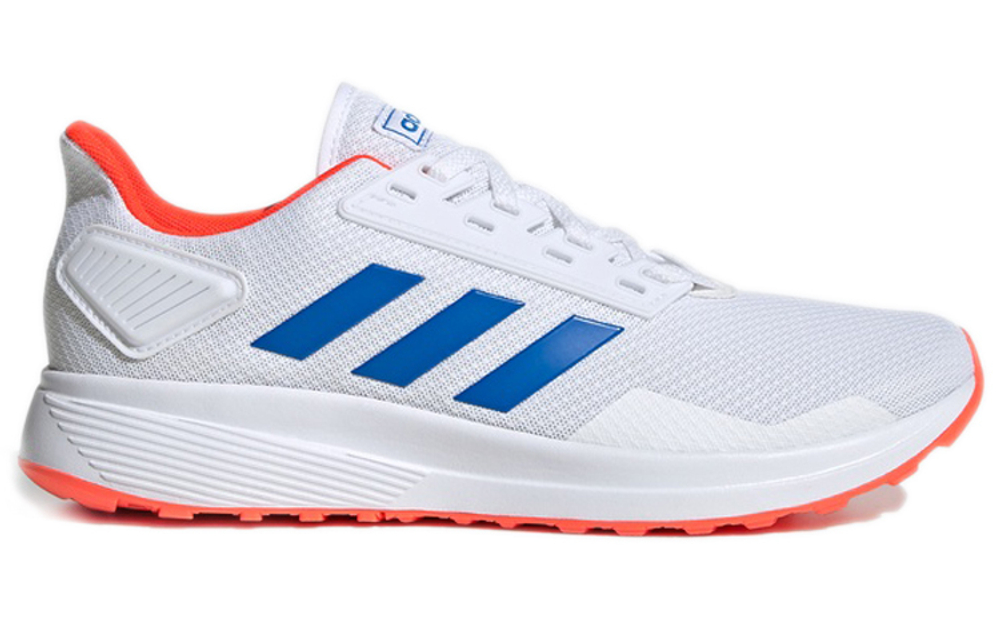 Adidas Duramo 9 lace-up casual commuter fabric shock absorption non-slip wear-resistant low-cut casual running shoes men's white blue orange