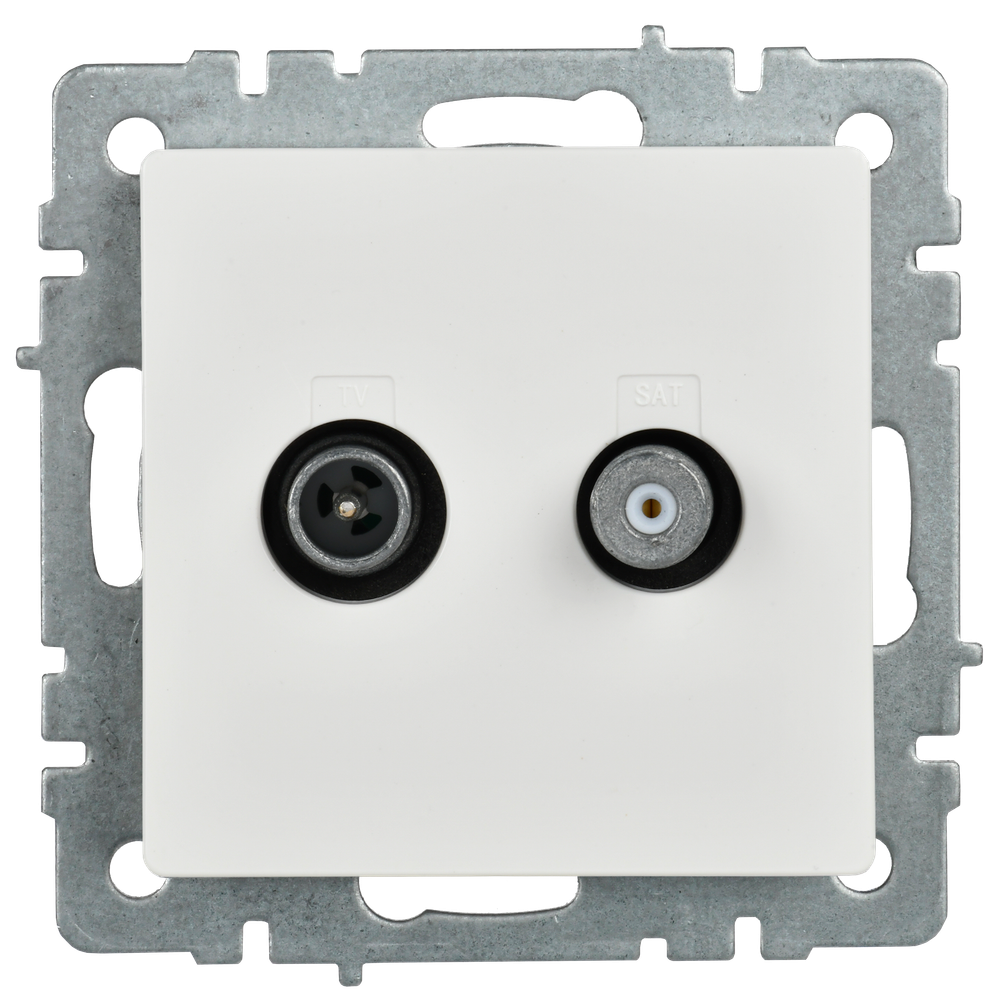 BRITE Розетка двойная TV+SAT РТВ/РСп12-БрБ белый IEK