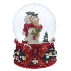 GAEM Фигурка декоративная "Снеговик" в стекл шаре (ключ, муз), L10 W10 H14 см, 2в.