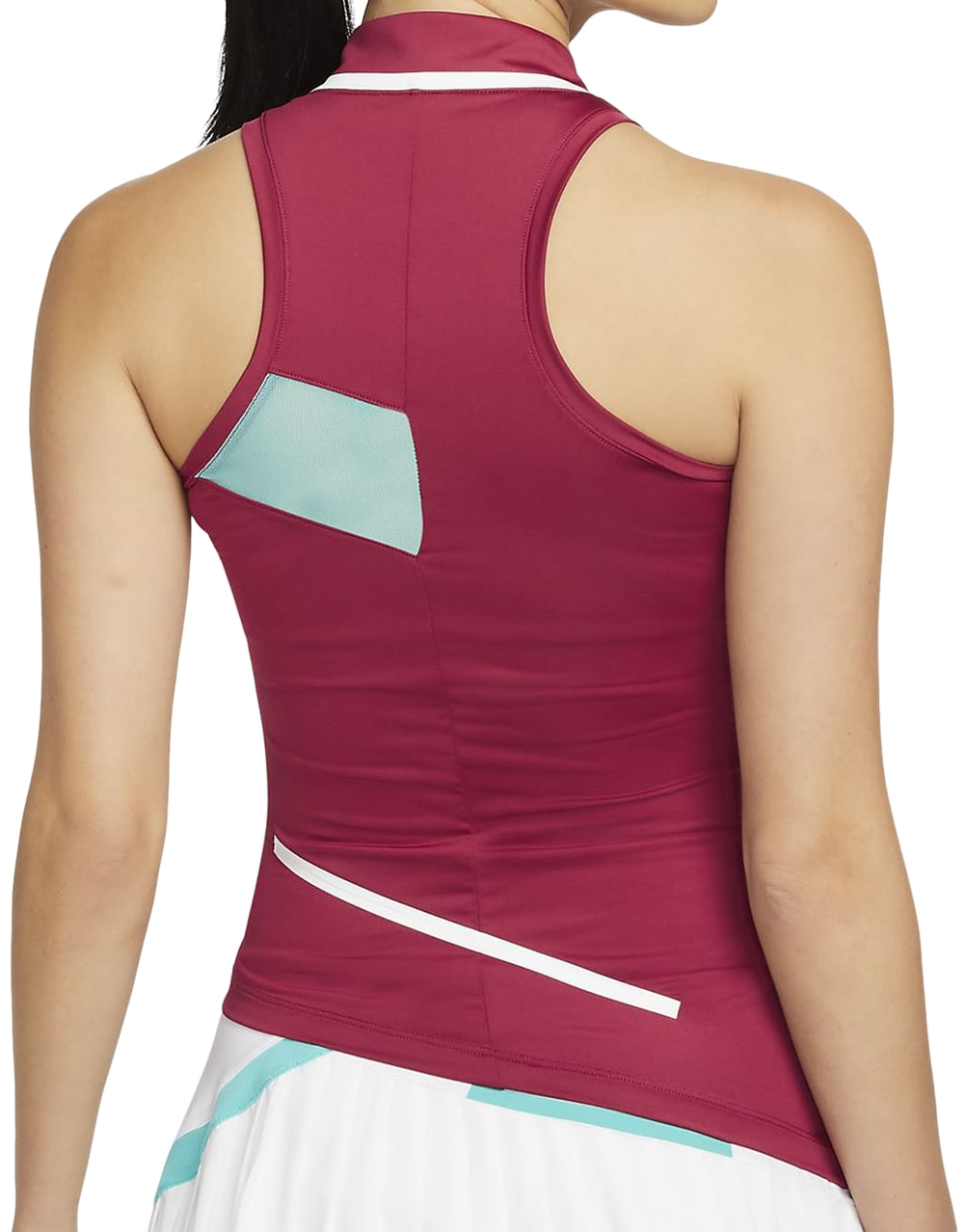 Женский топ теннисный Nike Dri-Fit Slam Tank W - pomegranate/washed teal/white/white