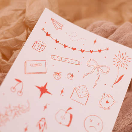 Стикерпак "Зарисовки бордовые" ✏️