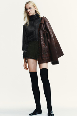 ZARA РУБАШКА В КЛЕТКУ С ХЛОПКОВЫМ ПЛАТКОМ, ЧЕРНЫЙ/ЭКРЮ