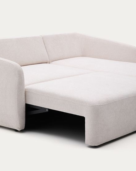 Laira 3-местный диван-кровать из шенилла с шезлонгом слева цвет экрю 246 см