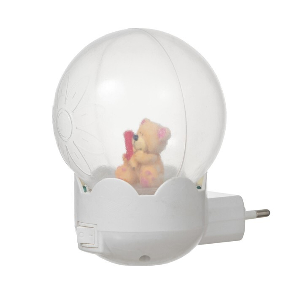 9177270 Ночник "Мишка с карандашом" LED белый 7х7х11 см