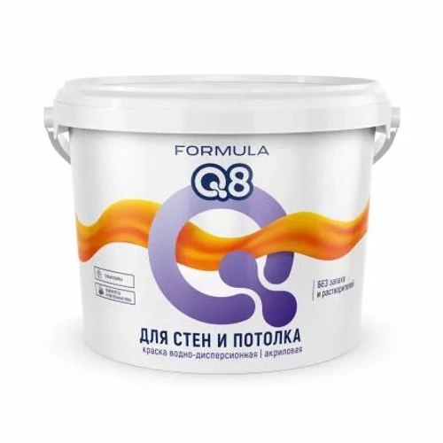 Краска водно-дисперсионная акриловая белая Formula Q8 3кг