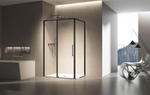 Душевой уголок Слим 8мм (Slim 8mm) Vincea VSR-6SL8011CLB, 1100*800, черный, стекло прозрачное