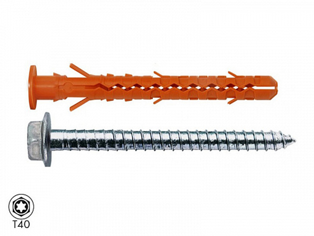 Дюбель фасадный MBK-STB (с бортиком) HEX/T40 оцинкованный 10х80 (300 шт)
