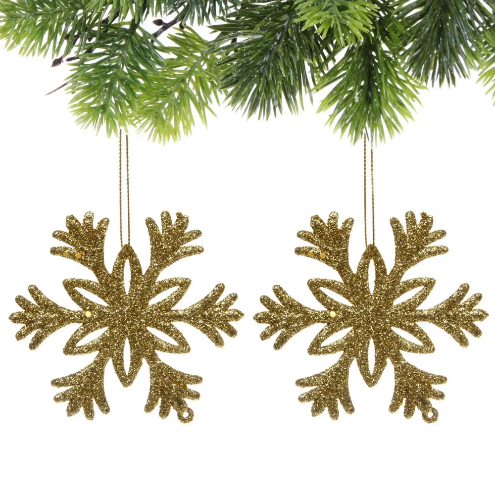 Подвеска «Снежное волшебство» 10 см (набор 2 шт), золото