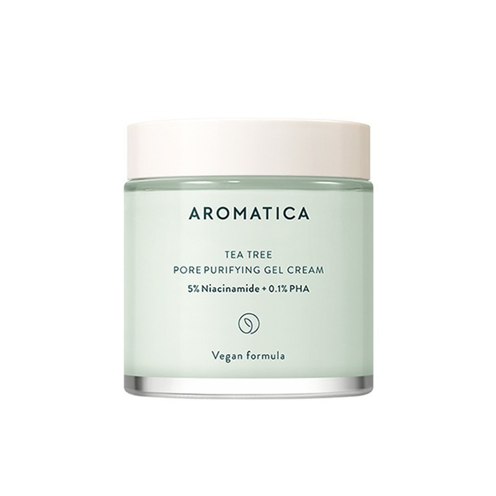 Aromatica Tea Tree Pore Purifying Gel Cream 5% Niacinamide + 0.1% PHA крем-гель для лица с чайным деревом для жирной и проблемной кожи