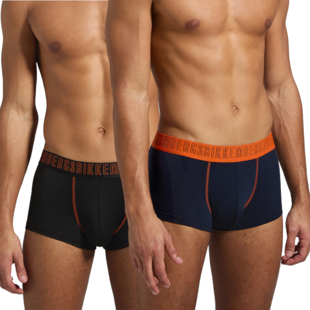 Мужские трусы хипсы (черный, темно-синий) набор 2 в 1 Bikkembergs OUTLINE BKK51UTR25BI/2
