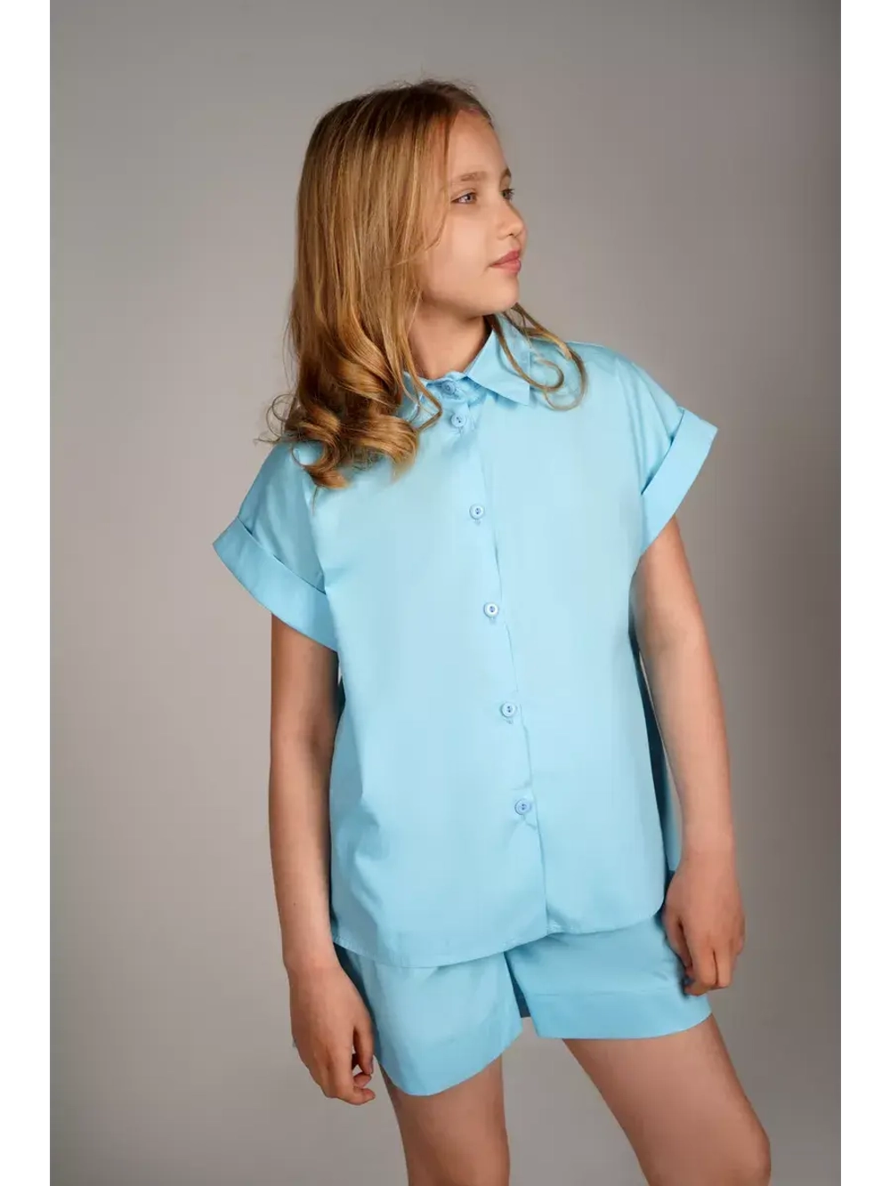Костюм для девочки летний шорты рубашка