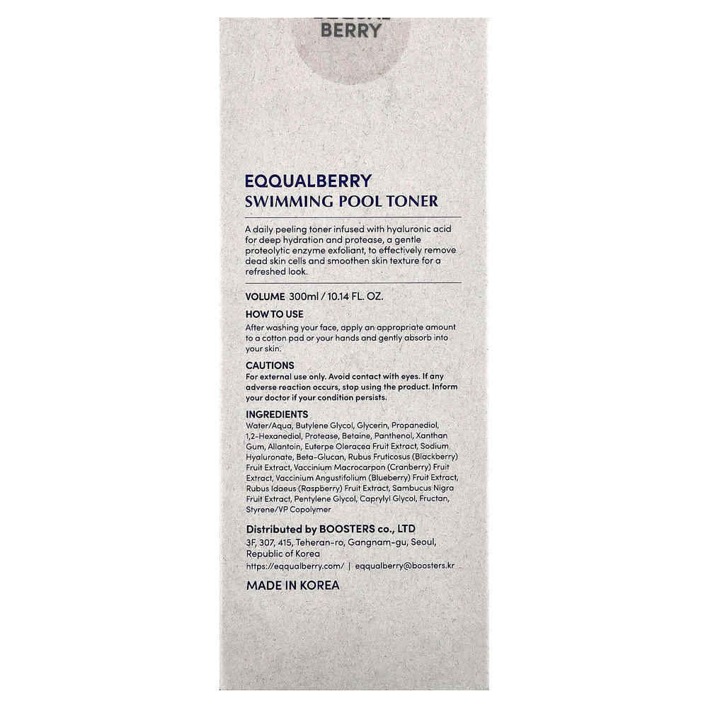 EQQUALBERRY, тоник для бассейна, 300 мл (10,14 жидк. унции)