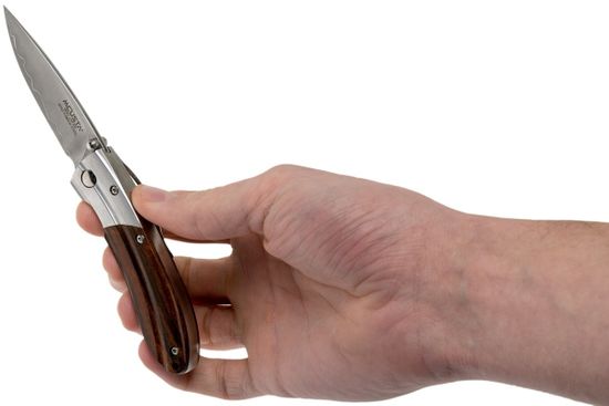 Складной нож Mcusta Shinra Mixture Ripple c клинком из стали SPG2 San Mai, рукоять дерево (Палисандр)